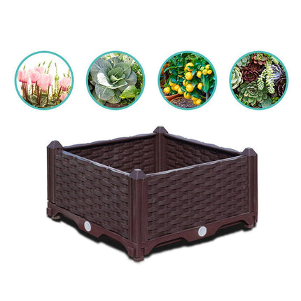 NNEAGS 2X 80cm Raised Planter Box Vegetable Herb Flower Outdoor Plastic Plants Garden Bed with Legs Deepen-4