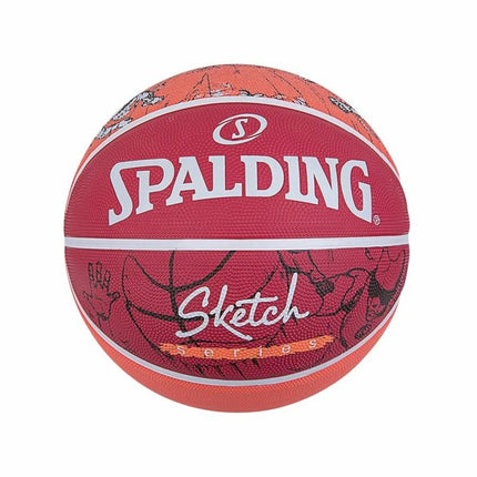 Basketball Ball Spalding Sketch Dribble Red Natural rubber (Size 7)-0