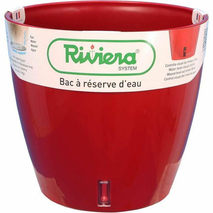 Self-watering flowerpot Riviera With water reserve Red polypropylene Circular Ø 36 x 33 cm-0