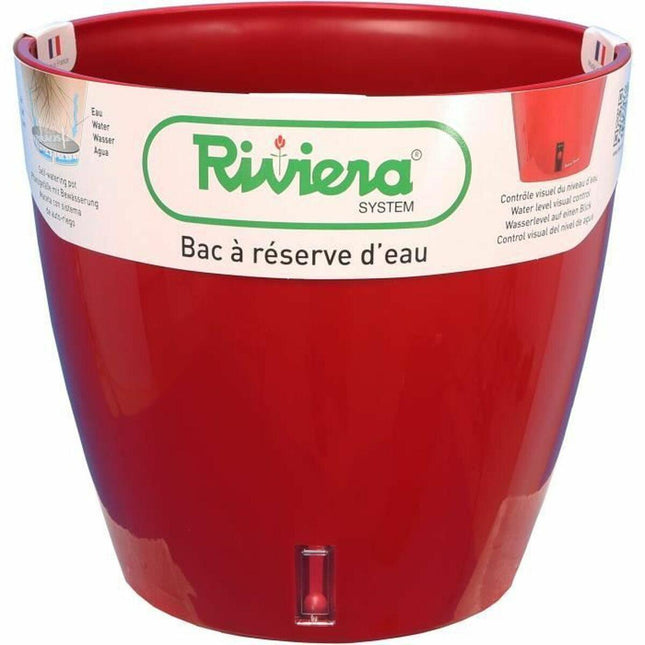 Self-watering flowerpot Riviera With water reserve Red polypropylene Circular Ø 36 x 33 cm-0