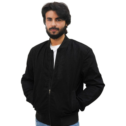 Burak Men’s Denim Safety Padded Motorcycle Bomber Jacket