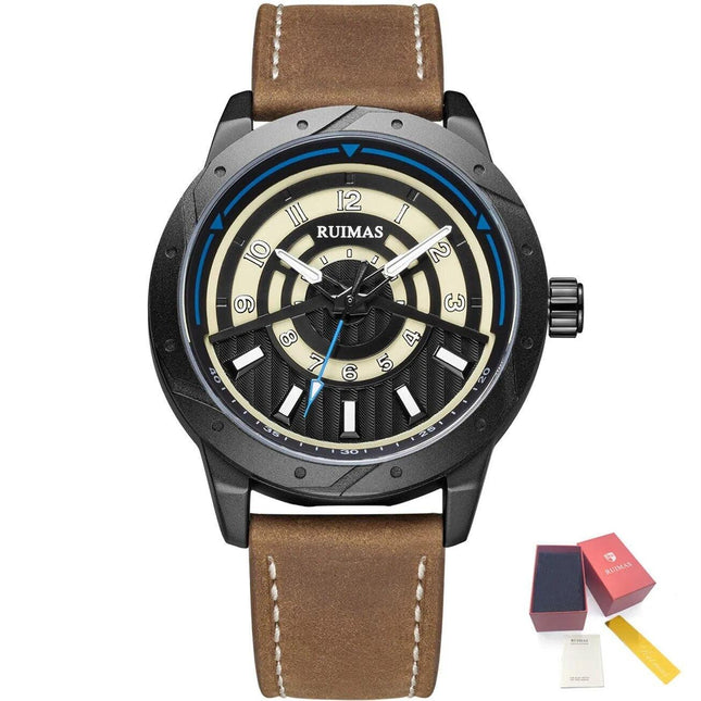 RUIMAS Men Wristwatch Luxury Leather Sports Military Wrist Watches Waterproof Large Dial Casual Quartz Clock Relogio Masculino-14