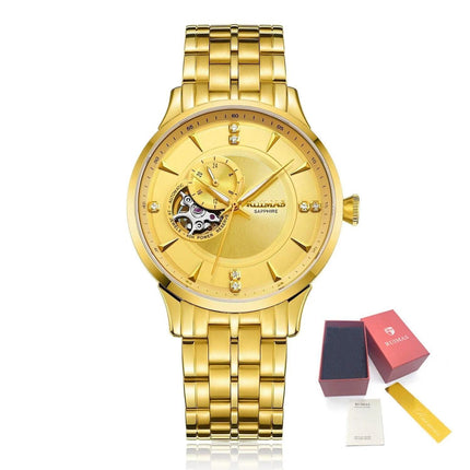 RUIMAS Gold Men Watch Luxury Stainless Steel Automatic Mechanical Watches Sapphire Glass Waterproof Wristwatch Relogio Masculino-11