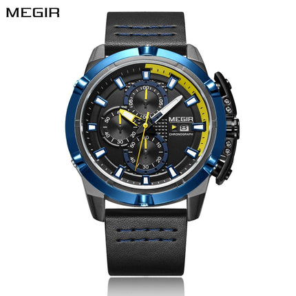 MEGIR Luxury Men's Watch Chronograph Fashion Sport Military Watches Waterproof Male Quartz Wristwatch Clock Montre Homme 2062-0