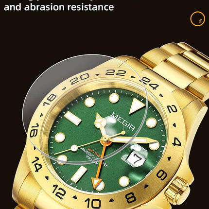 MEGIR Original Luxury Men Analogue Quartz Watch Luminous 5ATM Waterproof Business WristWatch Stainless Steel Clock Montre Homme-10