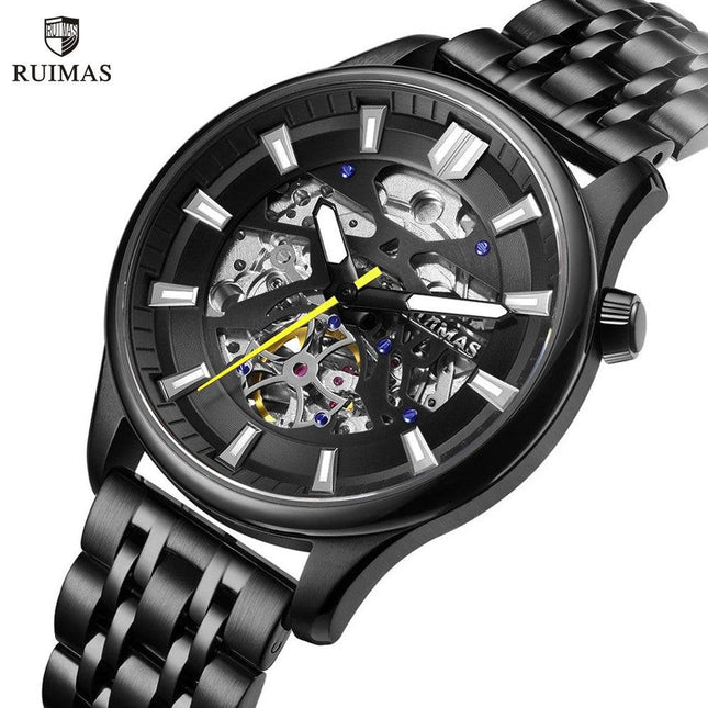 RUIMAS Men's Watch Stainless Steel Automatic Mechanical Wristwatches Luxury Business Man Watches 5ATM Luminous Male Clock 6770-0
