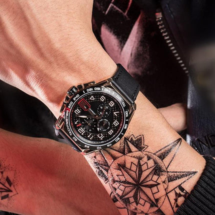 RUIMAS Luxury Men Watches Automatic Mechanical Watch Fashion Sport Casual Wristwatch Leather Strap Luminous Date Male Clock 6771-2