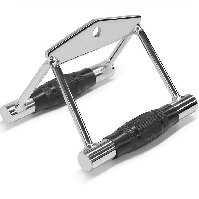 Ergonomic V-Shaped Pull Down Bar with Drawstring Bag & 21-Day Workout Tracker(Black)