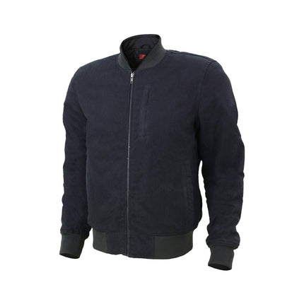 Burak Men’s Denim Safety Padded Motorcycle Bomber Jacket