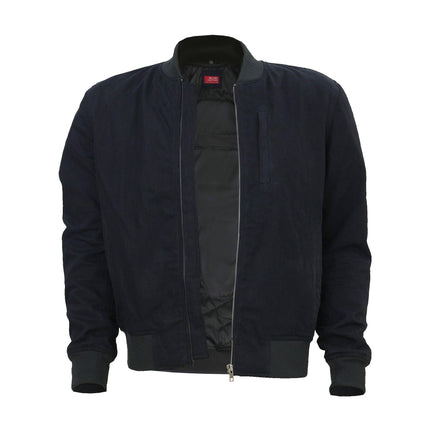 Burak Men’s Denim Safety Padded Motorcycle Bomber Jacket