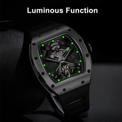 MEGIR Hollow Out Dial Men Mechanical Watch Fashion Stainless Steel Automatic Wristwatch Waterproof Watch Clock Montre Homme 9190-5-8