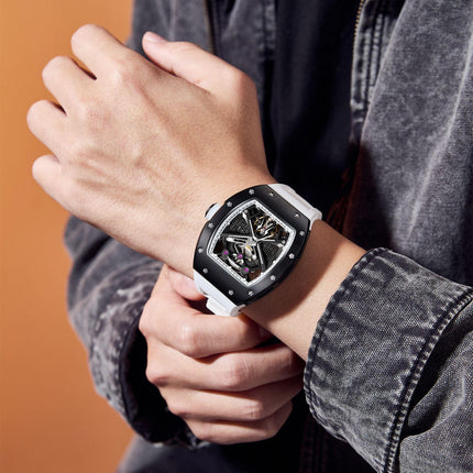 MEGIR Hollow Out Dial Men Mechanical Watch Fashion Stainless Steel Automatic Wristwatch Waterproof Watch Clock Montre Homme 9190-5-2