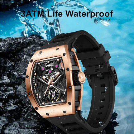 MEGIR Hollow Out Dial Men Mechanical Watch Fashion Stainless Steel Automatic Wristwatch Waterproof Watch Clock Montre Homme 9190-5-9