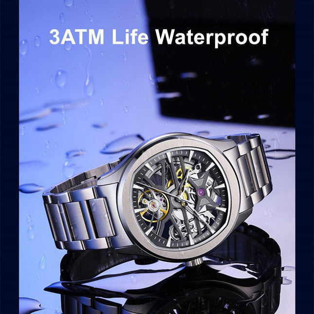 MEGIR Fashion Sport Watches for Men Skeleton Dial Automatic Mechanical Movement Wristwatch Waterproof Clock Reloj Hombre 9204-5-10