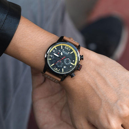 MEGIR Men Watches Fashion Brand Sport Quartz Chronograph Clock Waterproof Man Business Wristwatch 24-hour Relogio Masculino 2110-2