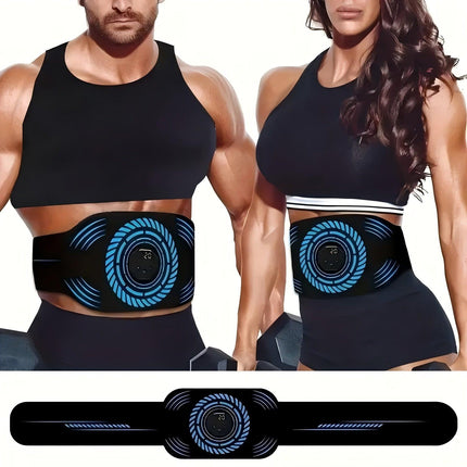 USB Rechargeable Ab Massage Belt – 6 Modes(Black)-0