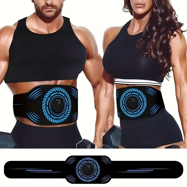 USB Rechargeable Ab Massage Belt – 6 Modes(Black)-0