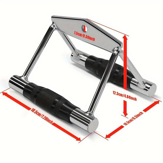 Ergonomic V-Shaped Pull Down Bar with Drawstring Bag & 21-Day Workout Tracker(Black)-1