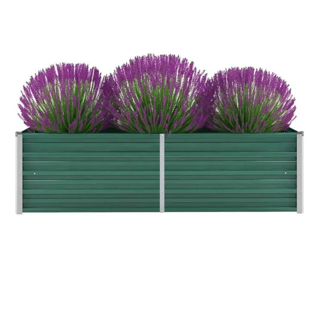 NNEVL Garden Raised Bed Galvanised Steel 160x40x45 cm Green-0