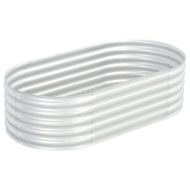 NNEVL Garden Raised Bed 160x80x44 cm Galvanised Steel Silver-0