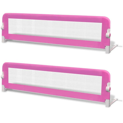 NNEVL Toddler Safety Bed Rail 2 pcs Pink 150x42 cm-1