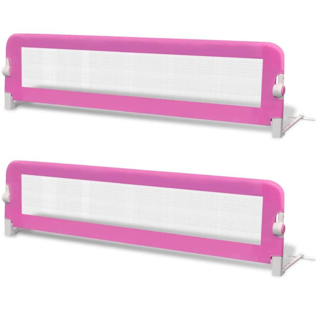 NNEVL Toddler Safety Bed Rail 2 pcs Pink 150x42 cm-1