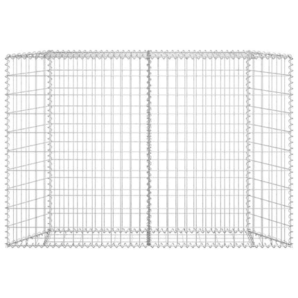 NNEVL Trapezium Gabion Raised Bed Galvanised Steel 150x20x100 cm-2