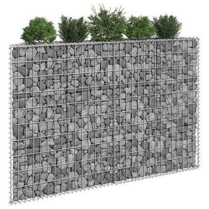 NNEVL Trapezium Gabion Raised Bed Galvanised Steel 150x20x100 cm-0