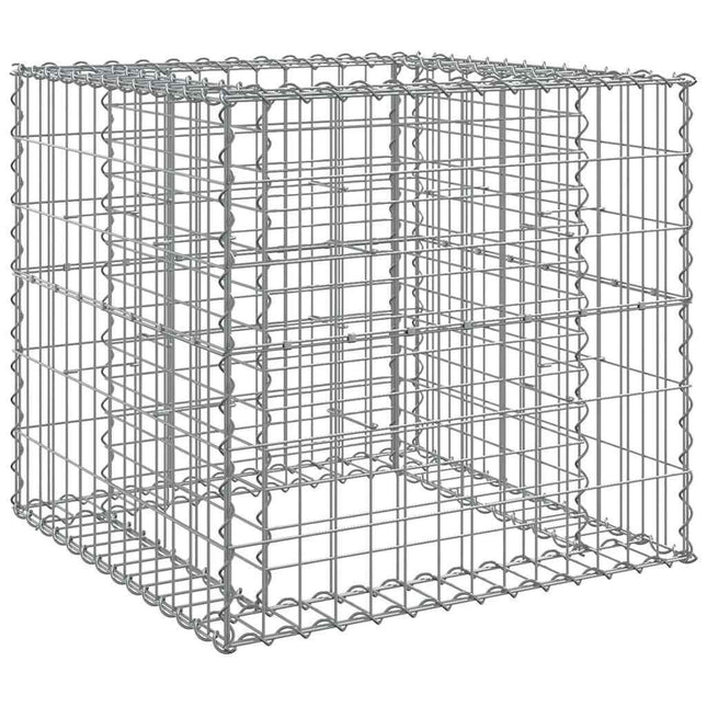 NNEVL Gabion Basket Silver 70x70x65 cm Galvanised Iron-1