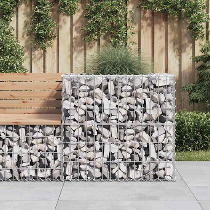 NNEVL Gabion Basket Silver 70x70x65 cm Galvanised Iron-0