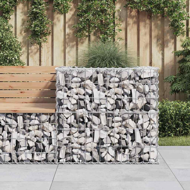 NNEVL Gabion Basket Silver 70x70x65 cm Galvanised Iron-0