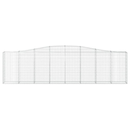 NNEVL Arched Gabion Baskets 9 pcs 400x30x100/120 cm Galvanised Iron-3