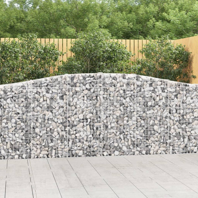 NNEVL Arched Gabion Baskets 9 pcs 400x30x100/120 cm Galvanised Iron-0