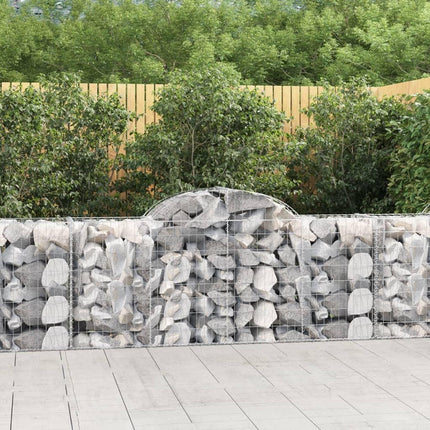 NNEVL Arched Gabion Baskets 5 pcs 200x50x80/100 cm Galvanised Iron-0