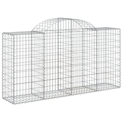 NNEVL Arched Gabion Baskets 11 pcs 200x50x100/120 cm Galvanised Iron-2