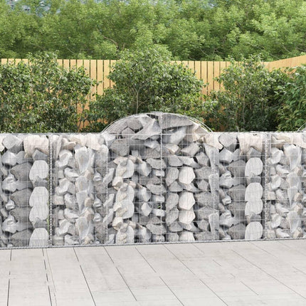 NNEVL Arched Gabion Baskets 11 pcs 200x50x100/120 cm Galvanised Iron-0