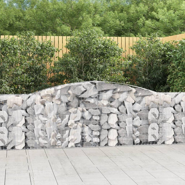 NNEVL Arched Gabion Baskets 6 pcs 400x30x80/100 cm Galvanised Iron-0