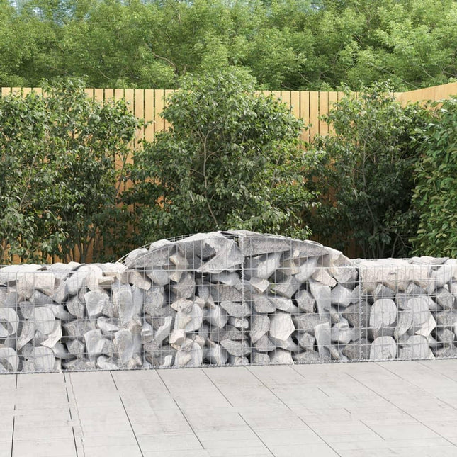 NNEVL Arched Gabion Basket 300x50x60/80 cm Galvanised Iron-0