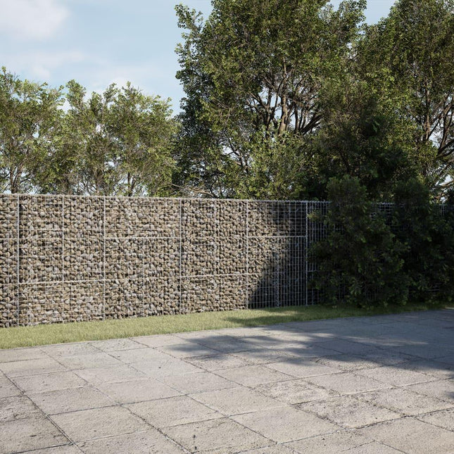 NNEVL Gabion Basket with Cover 900x50x150 cm Galvanised Iron-0