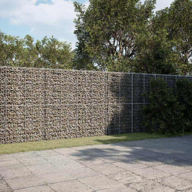NNEVL Gabion Basket with Cover 700x50x200 cm Galvanised Iron-0