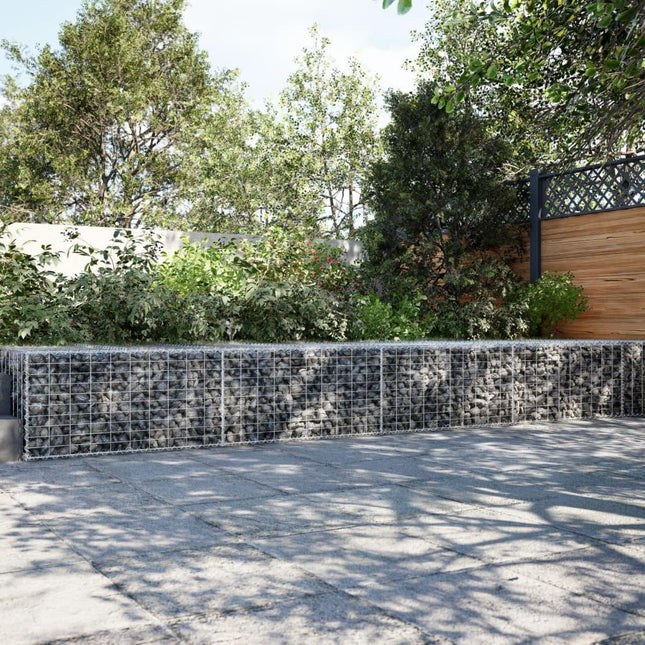 NNEVL Gabion Basket with Cover 800x100x50 cm Galvanised Iron-0