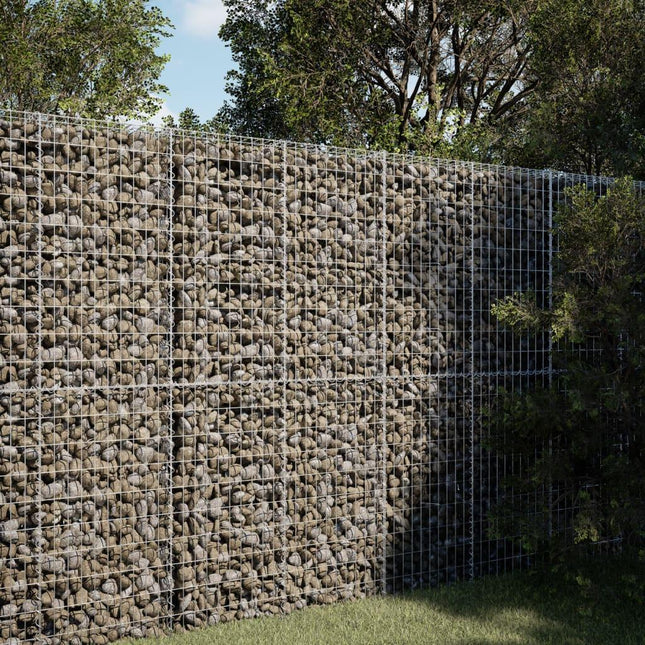 NNEVL Gabion Basket with Cover 100x100x200 cm Galvanised Iron-0