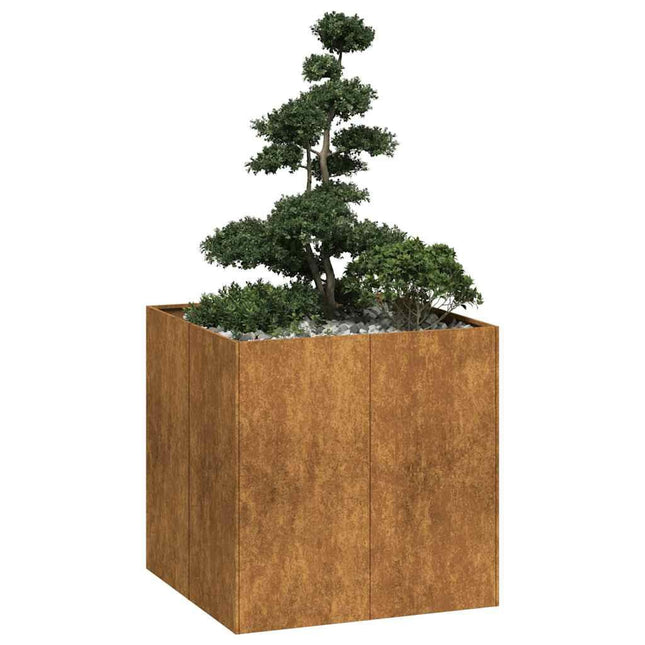 NNEVL Planter Rusty 80x80x80 cm Weathering Steel-0