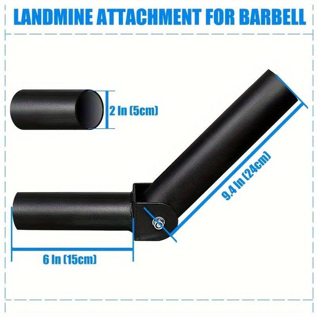 Heavy Duty T-Bar Row Barbell Attachment - High-Quality Iron(Black)-1