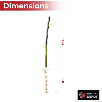 Zenitsu Agatsuma Demon Slayer Replica Yellow Nichirin Katana Sword