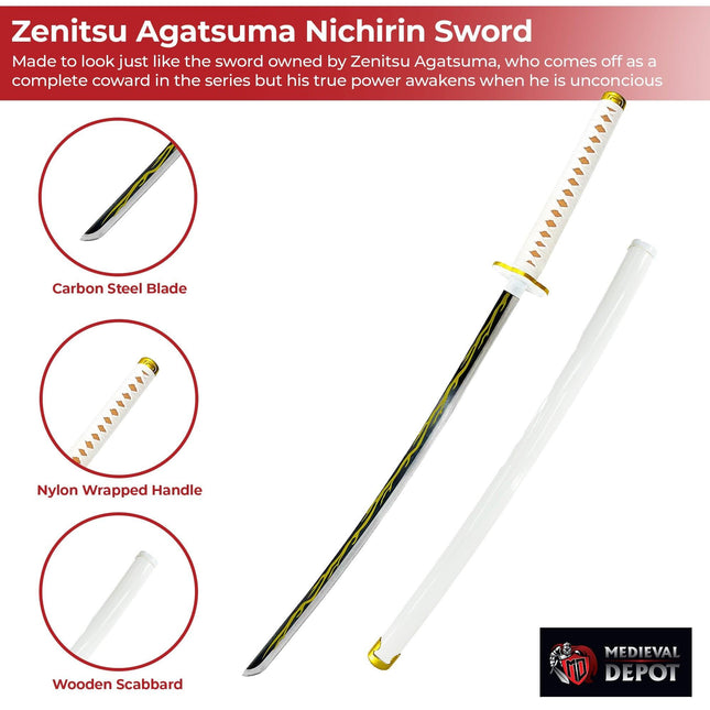 Zenitsu Agatsuma Demon Slayer Replica Yellow Nichirin Katana Sword