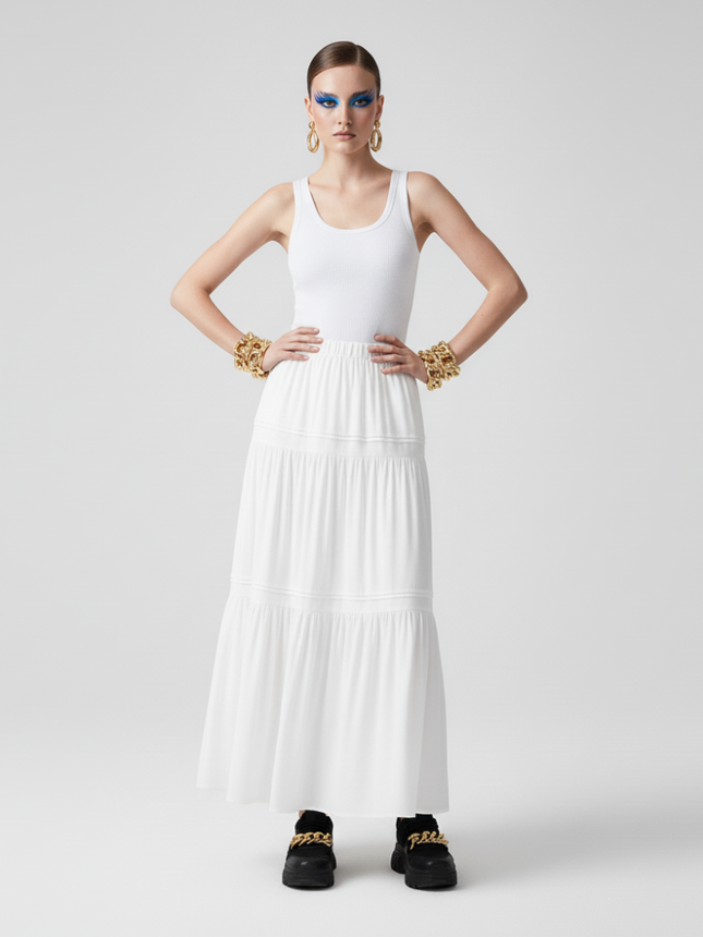 BROOKLYN BREEZE Tiered Maxi Skirt ECO FASHION BYMANYC ® New York