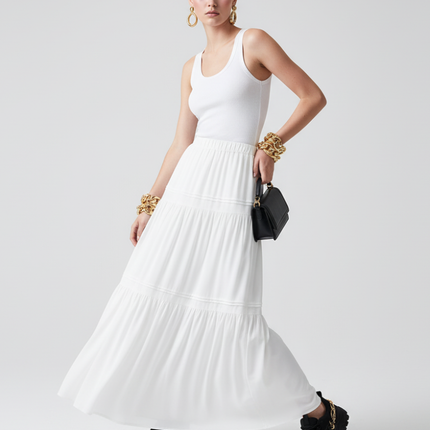 BROOKLYN BREEZE Tiered Maxi Skirt ECO FASHION BYMANYC ® New York