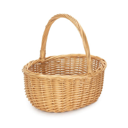Full Buff Willow Childs Oval Wicker Shopping Basket