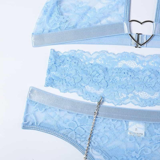 Chain Lace Fashion Girl Sexy Lingerie Set Material Details